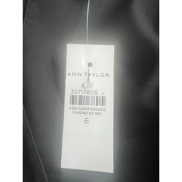 Ann Taylor Black Long-Sleeve Shift Dress With Puff Shoulders Back Zipper Size 6 - Picture 7 of 12